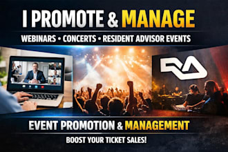 promote and manage your webinars, concerts and resident advisor events
