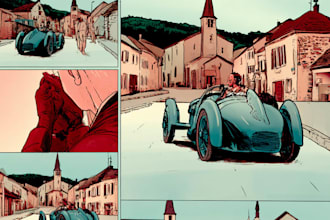 draw high quality comic book art, comic page illustration, and web comic art