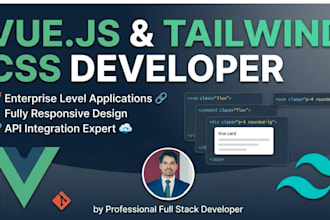 build responsive vuejs and tailwind CSS frontend