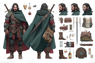 illustrate a fabulous rpg dnd character art illustration
