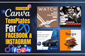 create editable canva templates for instagram and facebook posts
