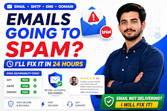 fix email not sending, SMTP, spf, dkim, dmarc, and email deliverability issues