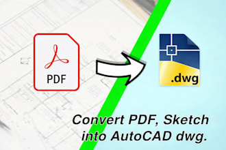 convert PDF, sketch or image drawing to autocad dwg