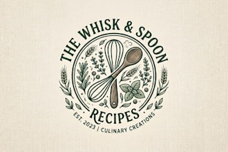 design a creative and unique recipe logo for your brand