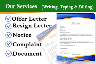 design letters applications and formal documents