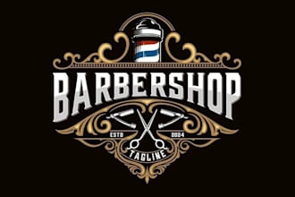 design outstanding barbershop and hair salon logo