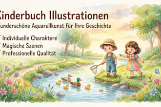 buchillustration, kinderbuchillustration in aquarell kindergeschichte aquarell