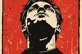 make a linocut portrait