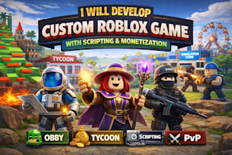 develop custom roblox game, obby, simulator or tycoon for you