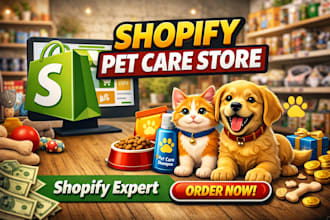design a high converting shopify pet store, pet grooming or dropshipping website