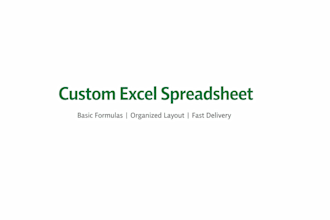 custom excel spreadsheet with basic formulas