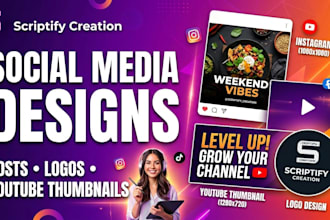 create eye catching social media designs and thumbnails