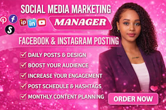be your social media manager social media post social media marketing manager