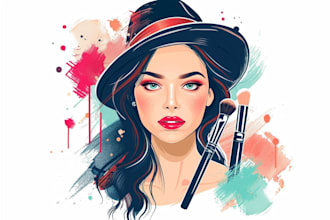 do luxury cosmetics makeup beauty salon spa logo design