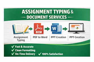 type assignments, convert PDF, and create PPT professionally