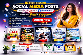 design professional social media post design for your brand