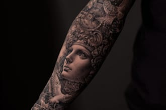 design professional japanese, asian style tattoo design