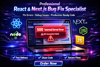 fix bugs in react, next js, node js or javascript