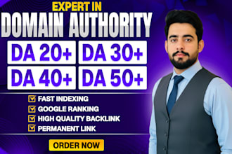 increase domain authority moz da 30,40,50 with permanent high quality backlinks