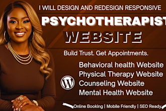 psychotherapist website counseling, mental health website therapy landing page