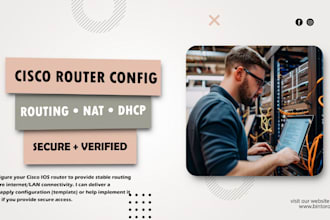 configure your cisco router routing, nat, dhcp, basic security ccna
