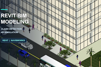 do revit bim modelling, navisworks clash detection and 4d simulation