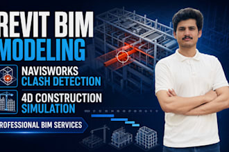 do revit bim modelling, navisworks clash detection and 4d simulation