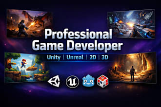 do game development, 2d 3d game, unity game, unreal engine for mobile game