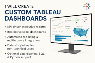 be your tableau dashboard expert and bi analyst