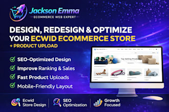 design professional ecwid website, optimize ecwid store and product upload