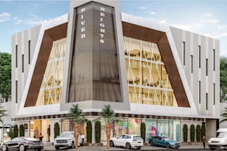sketchup3d shopping mall,restaurant design,store interior,facade render,car park
