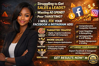 manage facebook ads, instagram ads, fb ads manager meta ads expert campaign