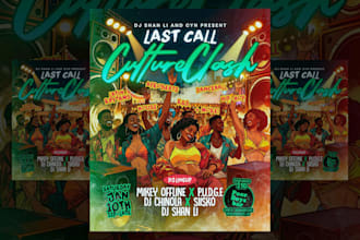 design custom cartoon poster and animated flyer