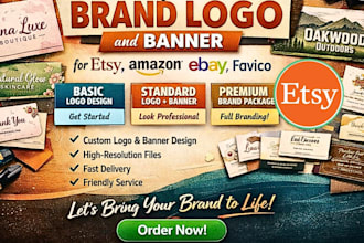 design your brand logo and banner for etsy, amazon, ebay, favicon