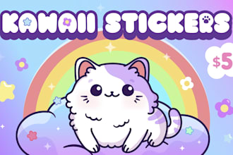 create cute kawaii stickers for your brand or shop