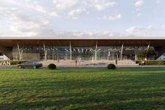 realistic3d railway station exterior,locomotive train,metro station render,revit