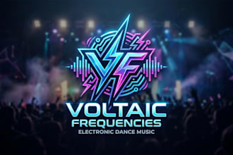 design a futuristic and powerful edm logo for your brand