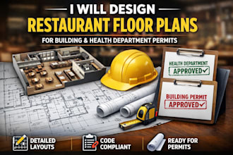 design restaurant floor plans for building and health department permits
