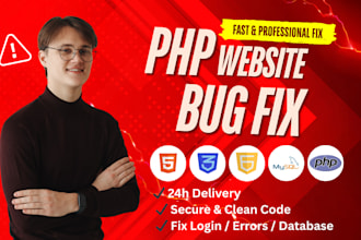 fix PHP website bugs and mysql errors fast