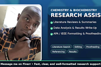 assist with chemistry and biochemistry research