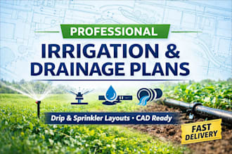 do professional irrigation and drainage site plan with drip and sprinkler layout