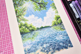 create aesthetic landscape oil pastel art for your
