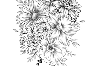 create a modern and minimalist portrait tattoo design