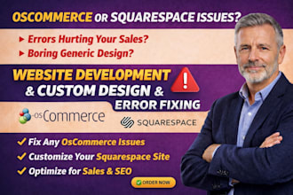 build oscommerce website fix oscommerce errors and customize squarespace website