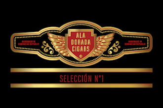 design a premium cigar band or luxury label logo with gold foil style