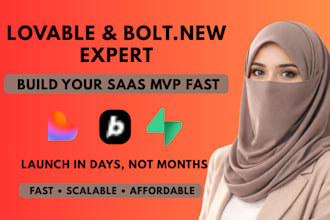 build saas mvp startup web app and landing page with lovable and bolt