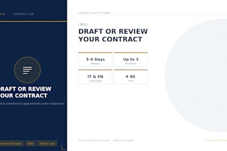 draft or review italian civil and commercial contracts
