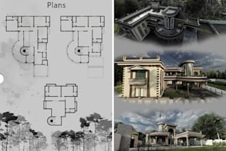 create realistic 3d exterior rendering and architectural visualization