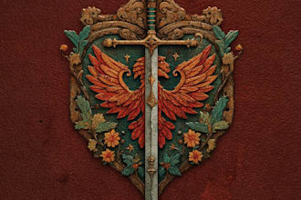 draw a medieval vintage fantasy logo