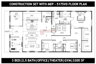 design detailed 2d barndominium floor plans for homes and offices